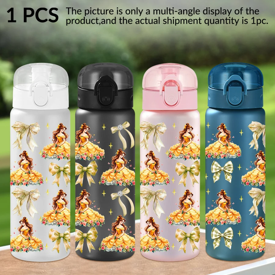 

1Pc Disney Princess Belle Bow Pattern 26oz Plastic Water Bottle Outdoor Sports Water Cup Birthday/Homecoming Gift