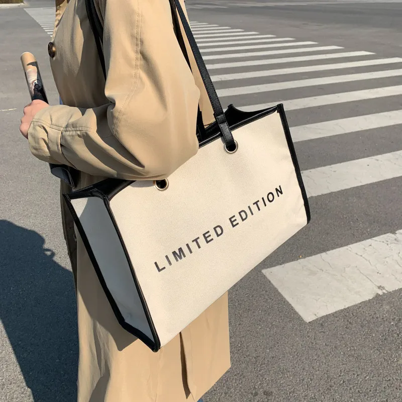 Designer Canvas Tote For Women Top Handle Shopping Bag Luxury Brand Handbags Casual Travel lady Shoulder bags large capacity