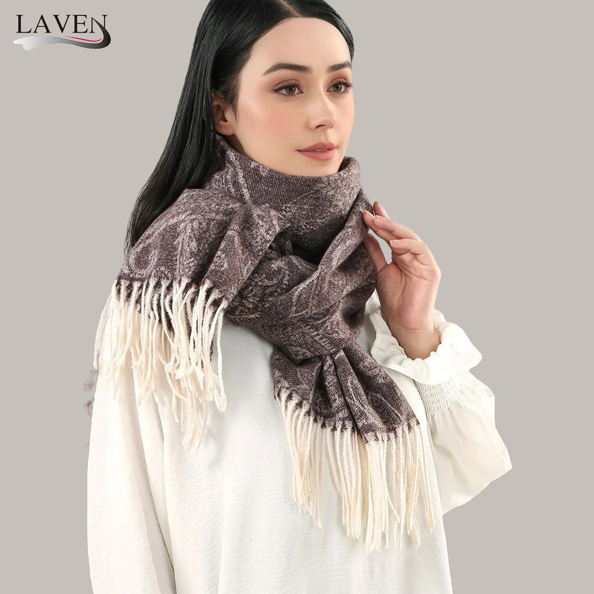 

Winter New Brand National Style Paisley Design Thick Pashmina Warm Shawl Long Tassel Print Scarf Women Keep Warm Poncho Stoles