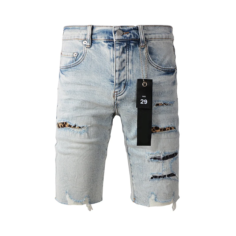 

Summer's Streetwear Distrssed Scratched Holes Side Zipper Jean Shorts Ripped Denim Shorts