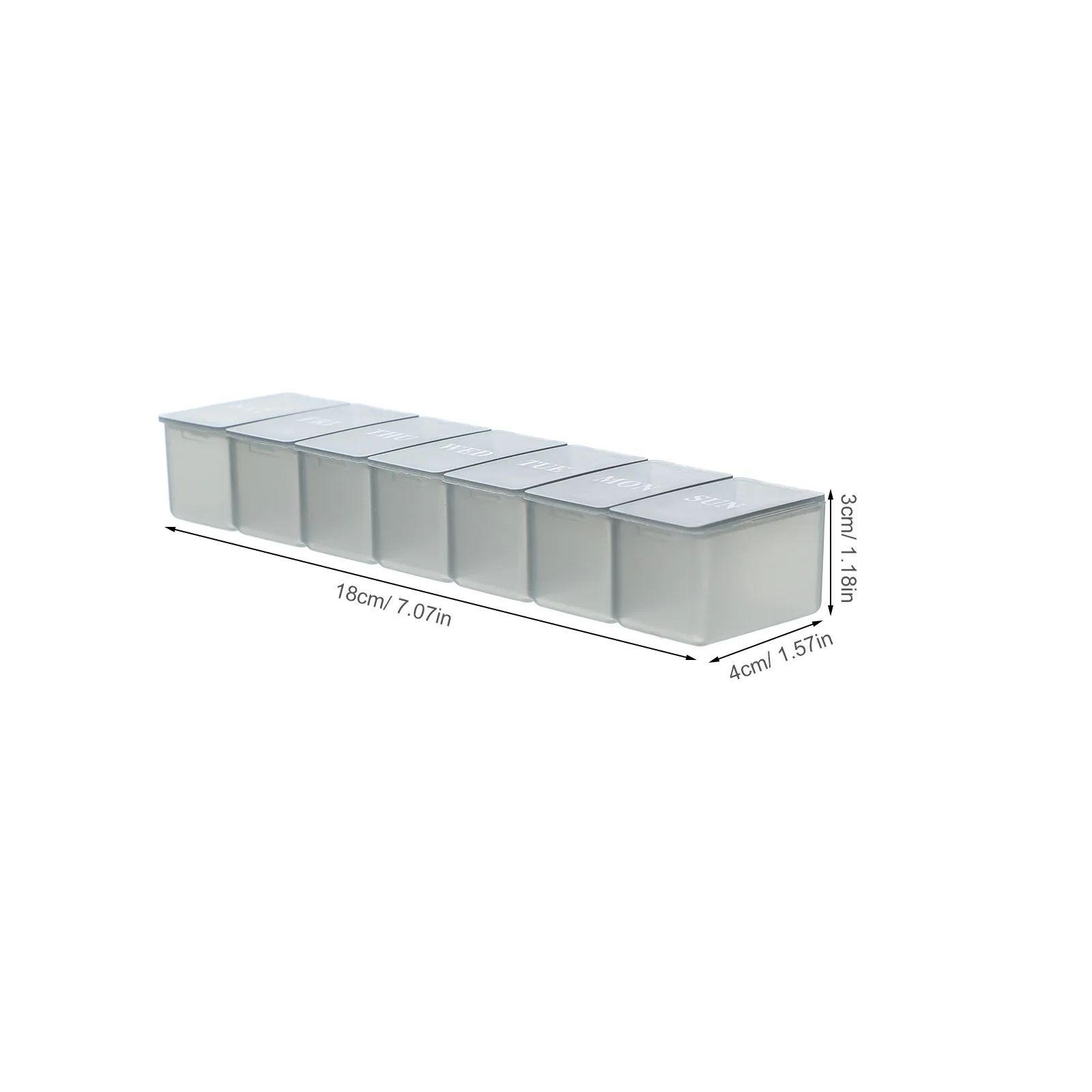 Weekly Pill Organizer Medicine Case 7-Grid Removable Lid Daily Vitamin Storage Box for Scheduling Medication Easy Carrying Daily