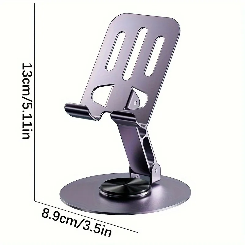 Telefonständer 360 ° Rotierbarer Handyhalter aus Vollmetall-Aluminium, Universelle Halterung mit Klappbarem Doppelwellen-Design, Stabil und Sturzsicher – Detail 7