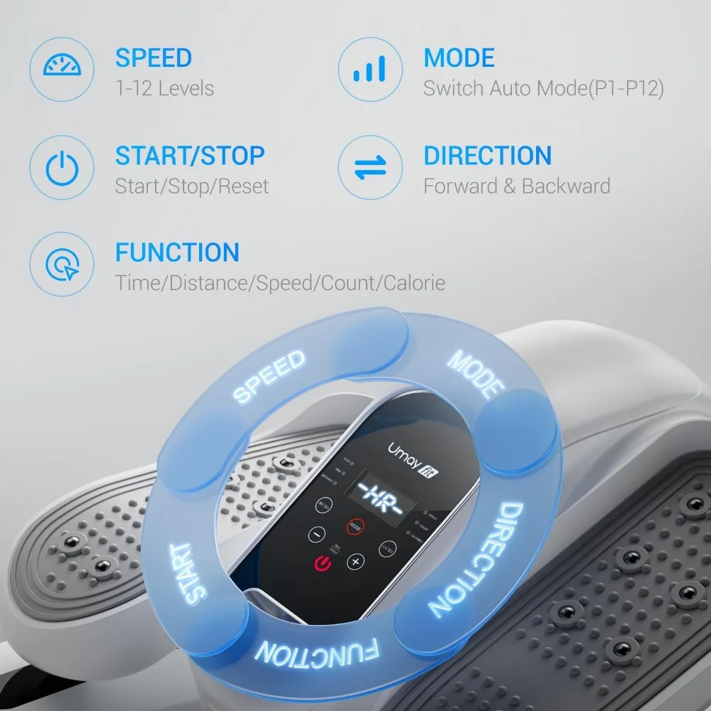 Máquina elíptica sob mesa, máquina de exercícios de pernas, com velocidade de 12 níveis e função mudo, modos manuais e automáticos