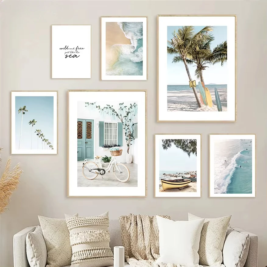 

Starfish Seagull Ocean Canvas Island Seaside Town Beach Print Painting Living Room Pictures Home Decor NordicPoster Sea Wall Art