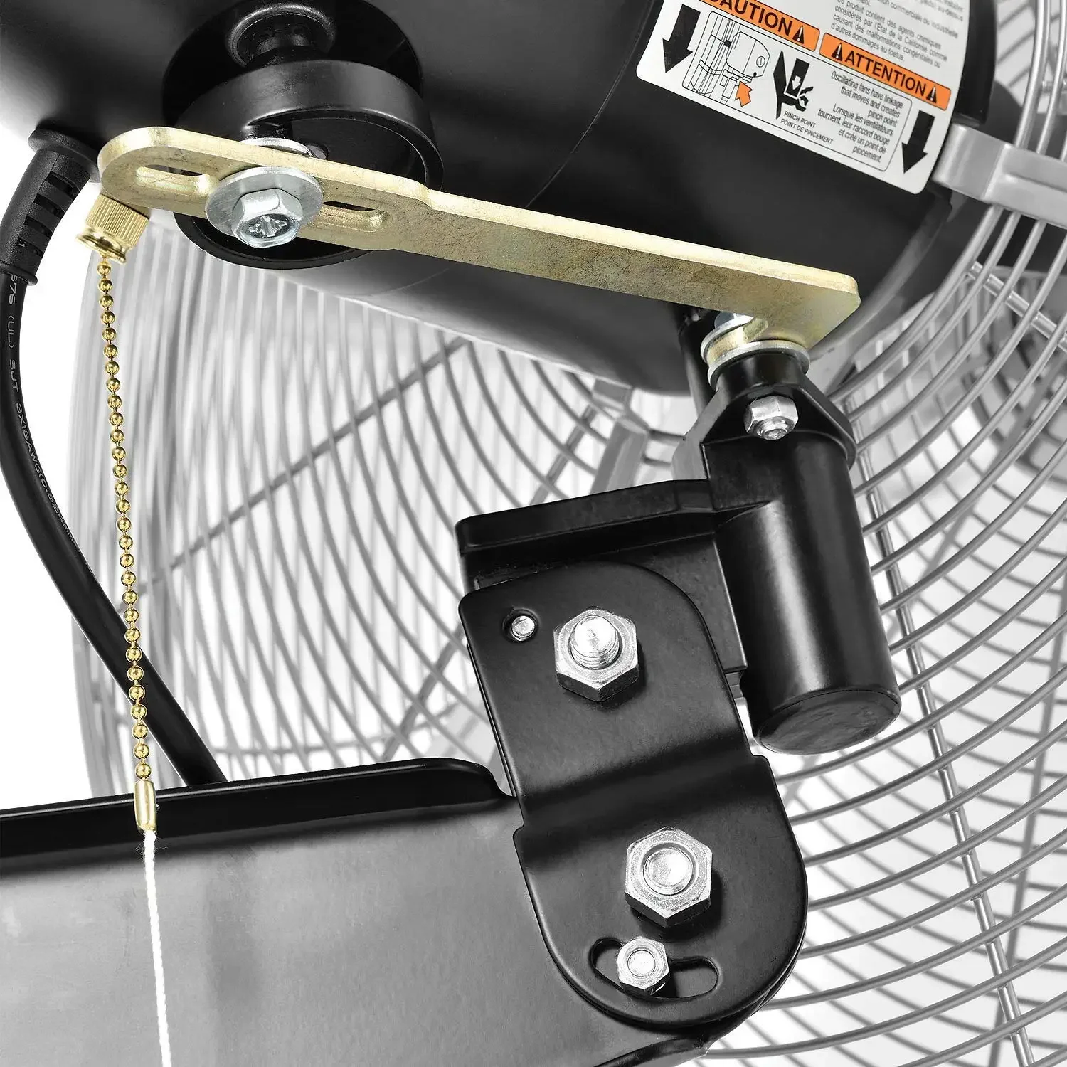 Deluxe Oscillating Wall Mount Fan, 24" Diameter, 1/2HP, 8,650CFM