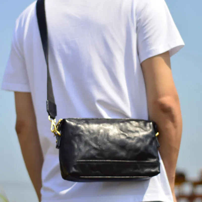 2025 جديد فاخر حقائب يد رجالية أعلى جودة البقرة جلد طبيعي الذكور حقيبة كتف الجلود الطبيعية حقيبة كروسبودي حقيبة ساع