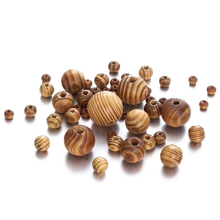 5-100Pcs 6-23mm Natural Wooden Beads Round Maple Beads Loose Spacer Bead for DIY Necklace Bracelet Jewelry Making Accessories