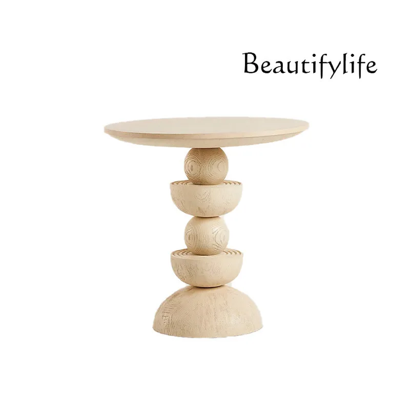 

New Designer Modern Minimalist Home Small Tea Table Balcony Living Room Cream Silent Coffee Table Side Table