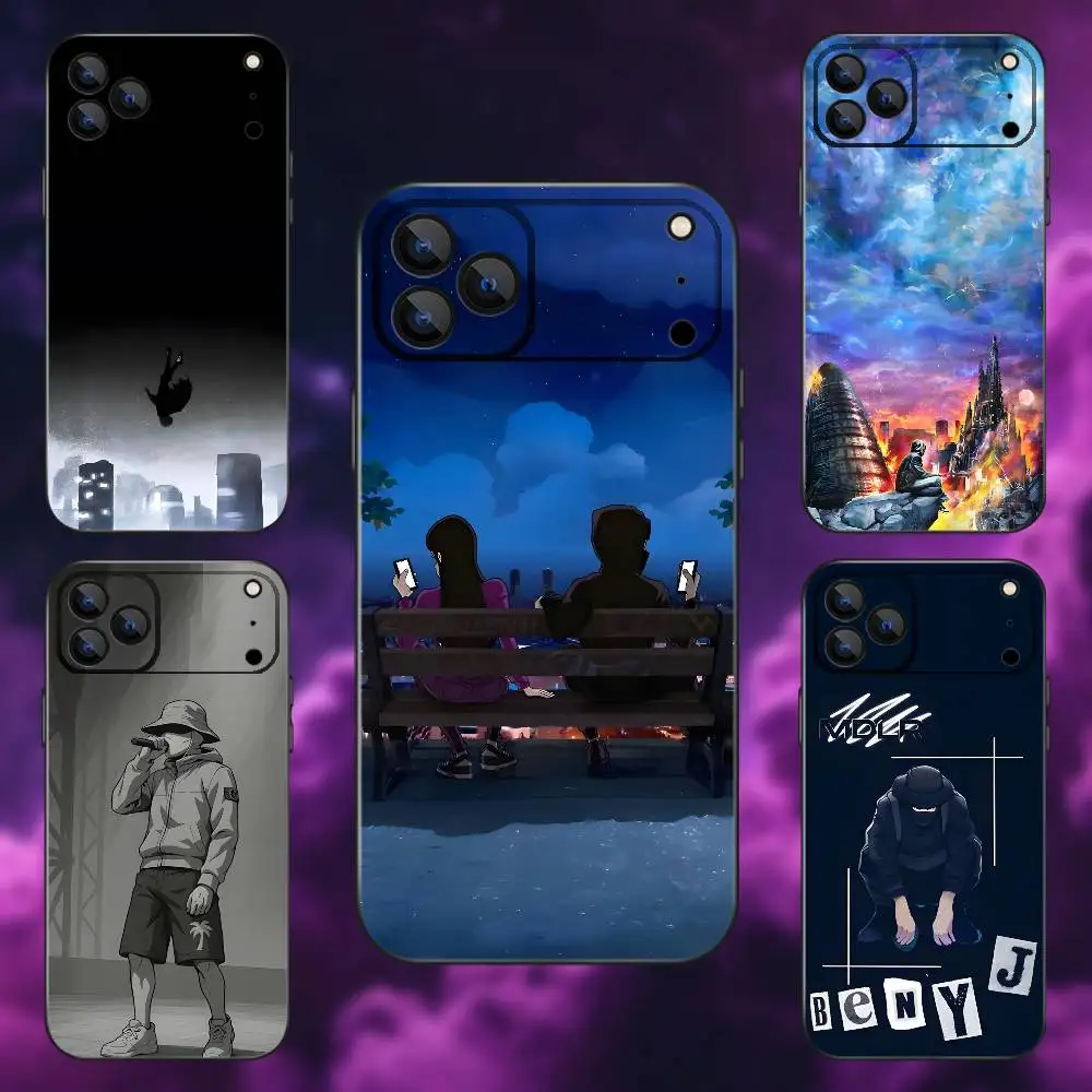

Rapper B-BENY JR1 Phone Case For iPhone 17,16,15,14,13,12,Pro,Max,Plus,E,SE4,Air,Mini Black Soft Box
