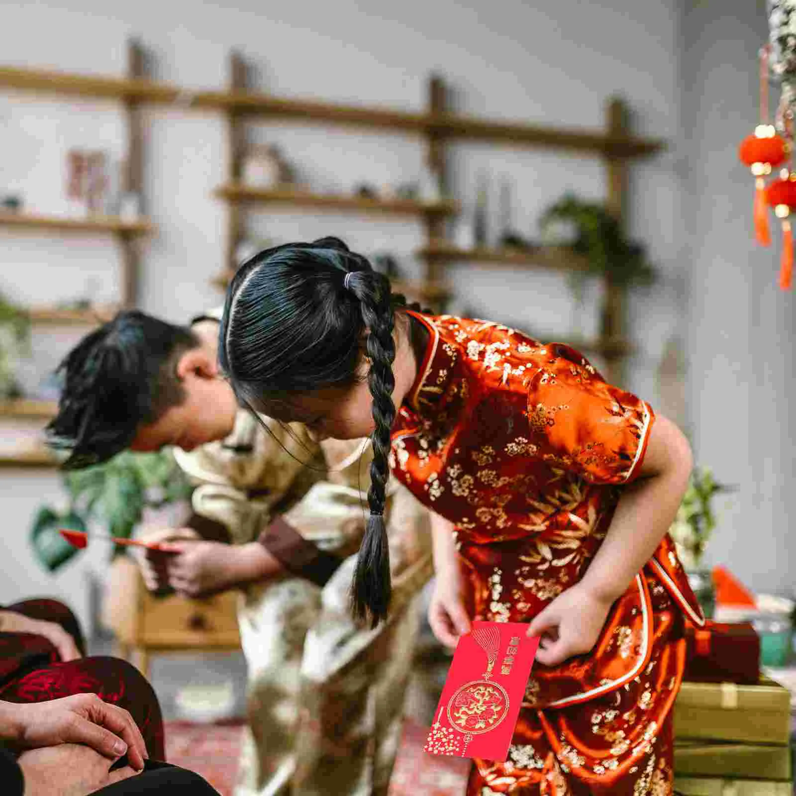 Billy Brative-Enveloppes Rouges Rétro de Style Chinois, Paquets de Cadeaux d'Argent pour Nouvel An 2020 (Style Mixte), 36 Pièces