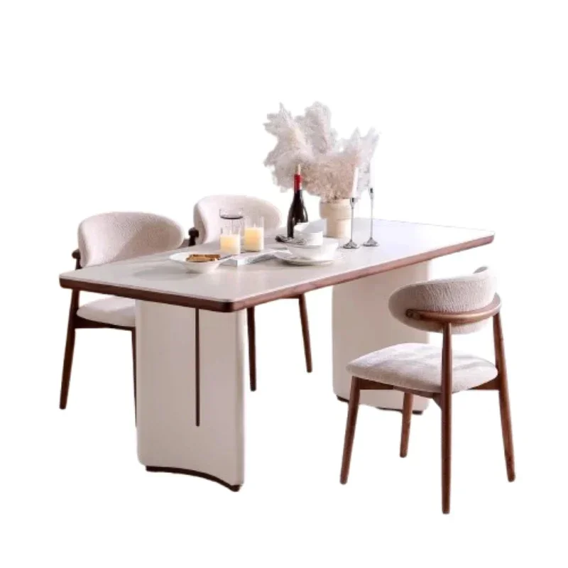 A White Extending Dining Table Simple Aesthetics Comfortable Poker Restaurant Table Lounge Quality Mesas De Comedor Furniture