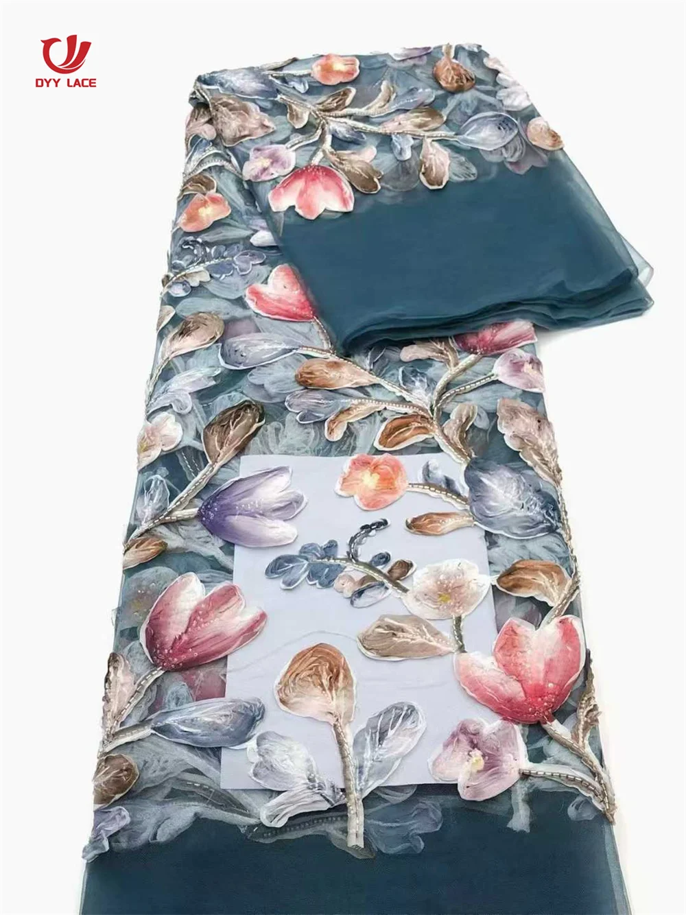 

Luxury 3D Flower Lace Fabric 2025 African Nigerian Sequins Lace Fabrics Bead French Embroidery For Wedding Dress Sewing