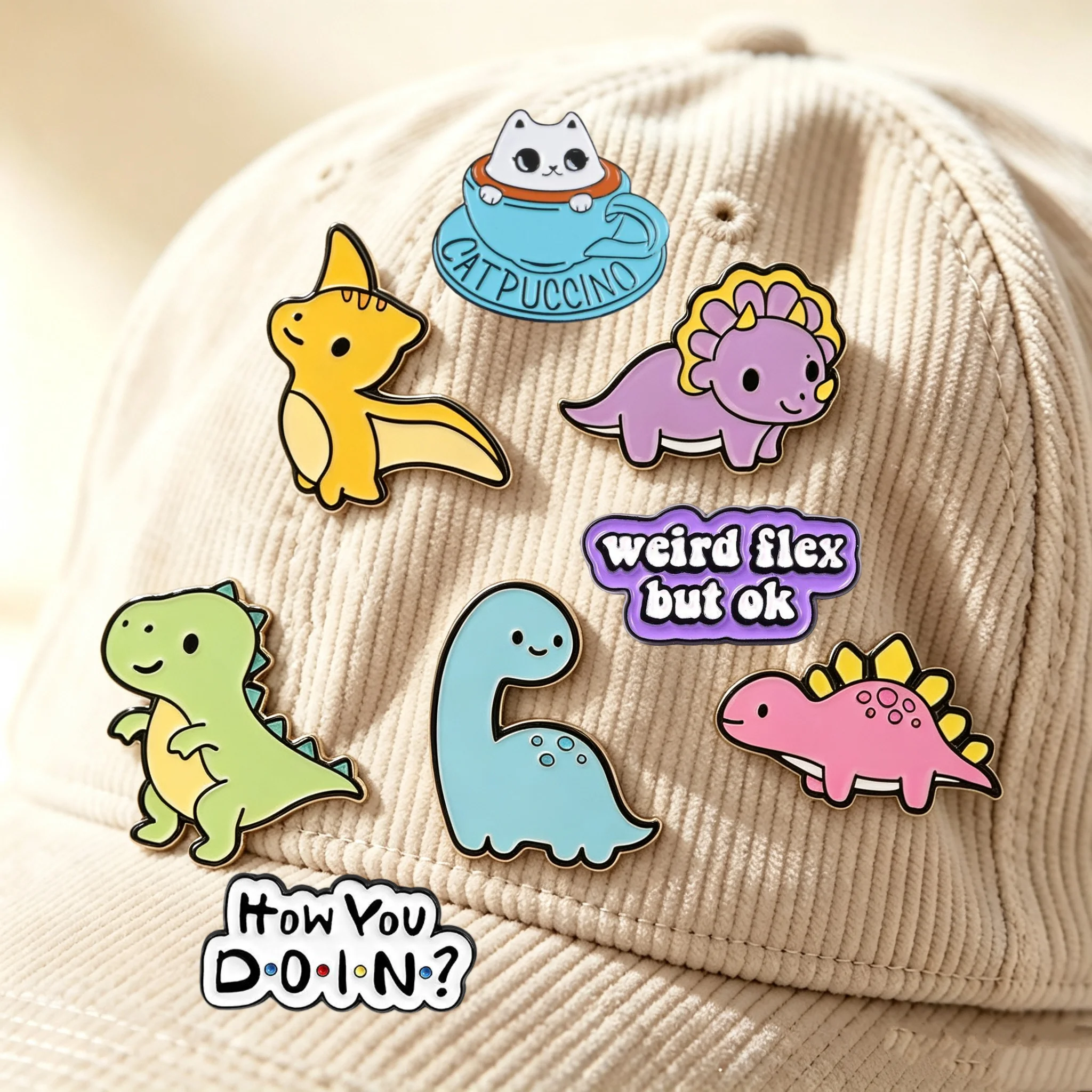 Cute Long Neck Dinosaur Enamel Pin Colorful Dinosaur Alloy Brooch For Clothes Backpack Badge Accessory Pins Gift Custom Wholesal