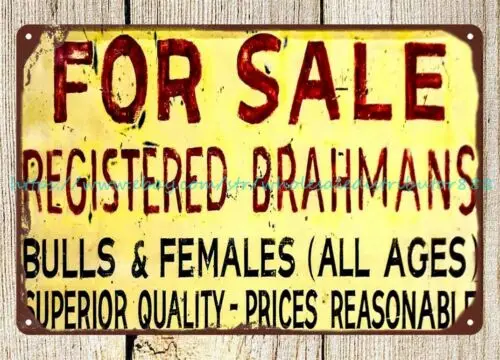 design interior Registered Brahmans farm ranch metal tin sign