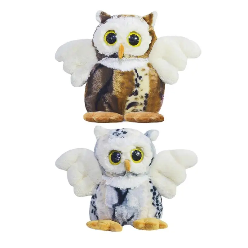 Huggable Snow White Owl Cuddle Pillow Vivid Snow White Owl Plush Toy Kids Soft Stuffed Animals Doll For Children Birthday Gifts