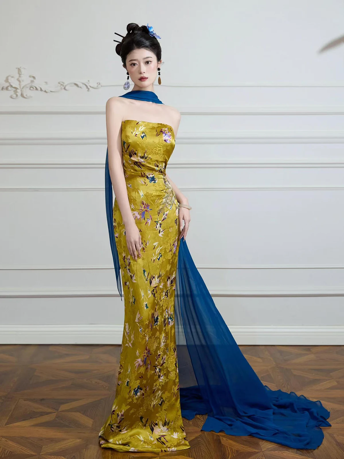 

New Chinese Sle Morning Robe Women's Engagement Wedding Dr Design Sensation Retro Bridesmaid Long Evening Gown