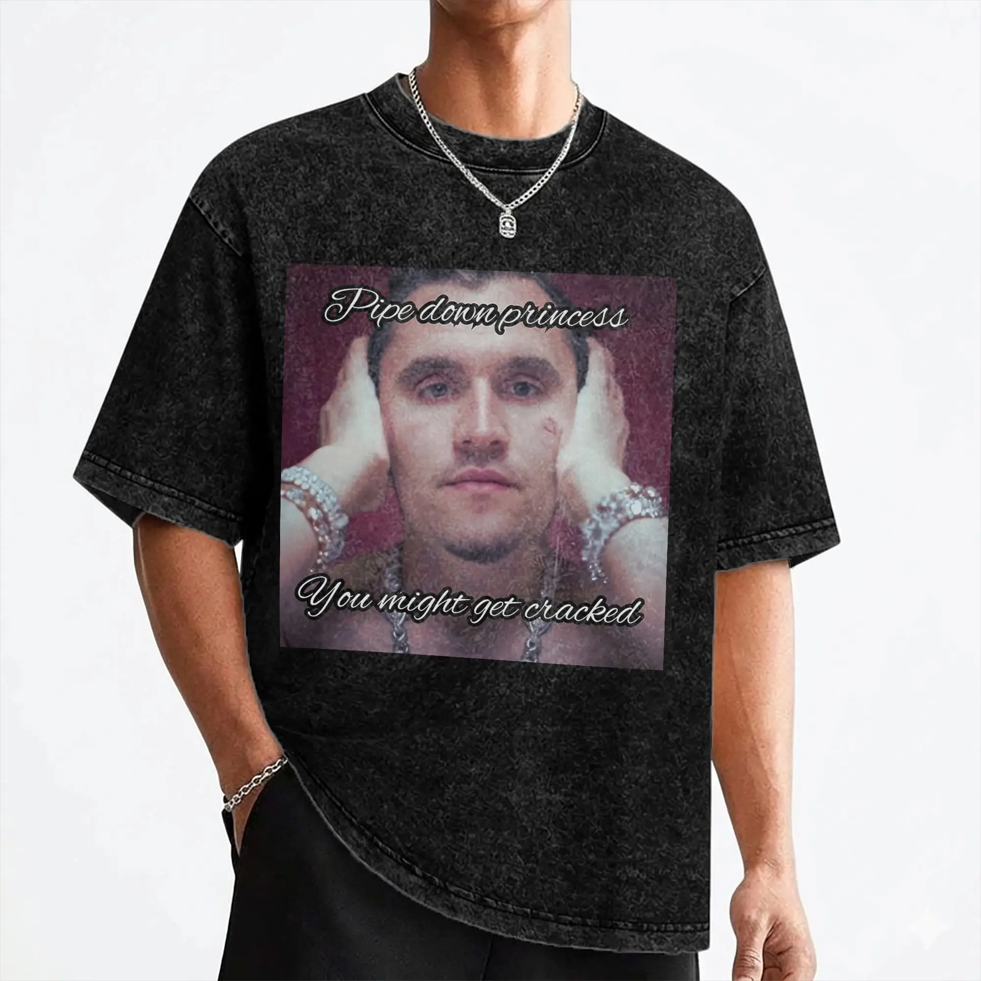 Charlie Face Rapper Charlie Kirk T Shirts Washed Cotton Street T-Shirt  Vintage Men Women Streetwear Graphic Printed Tops Tees