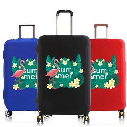 Funda de equipaje Protector de maleta elasticidad resistente a los arañazos funda antipolvo con estampado de flamenco y hoja para carrito de viaje de 18-28 pulgadas