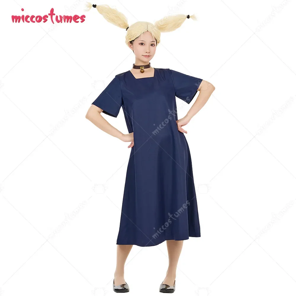 

Miccostumes женский костюм для косплея Nishimiya, длинное платье с чокером и резинкой для волос