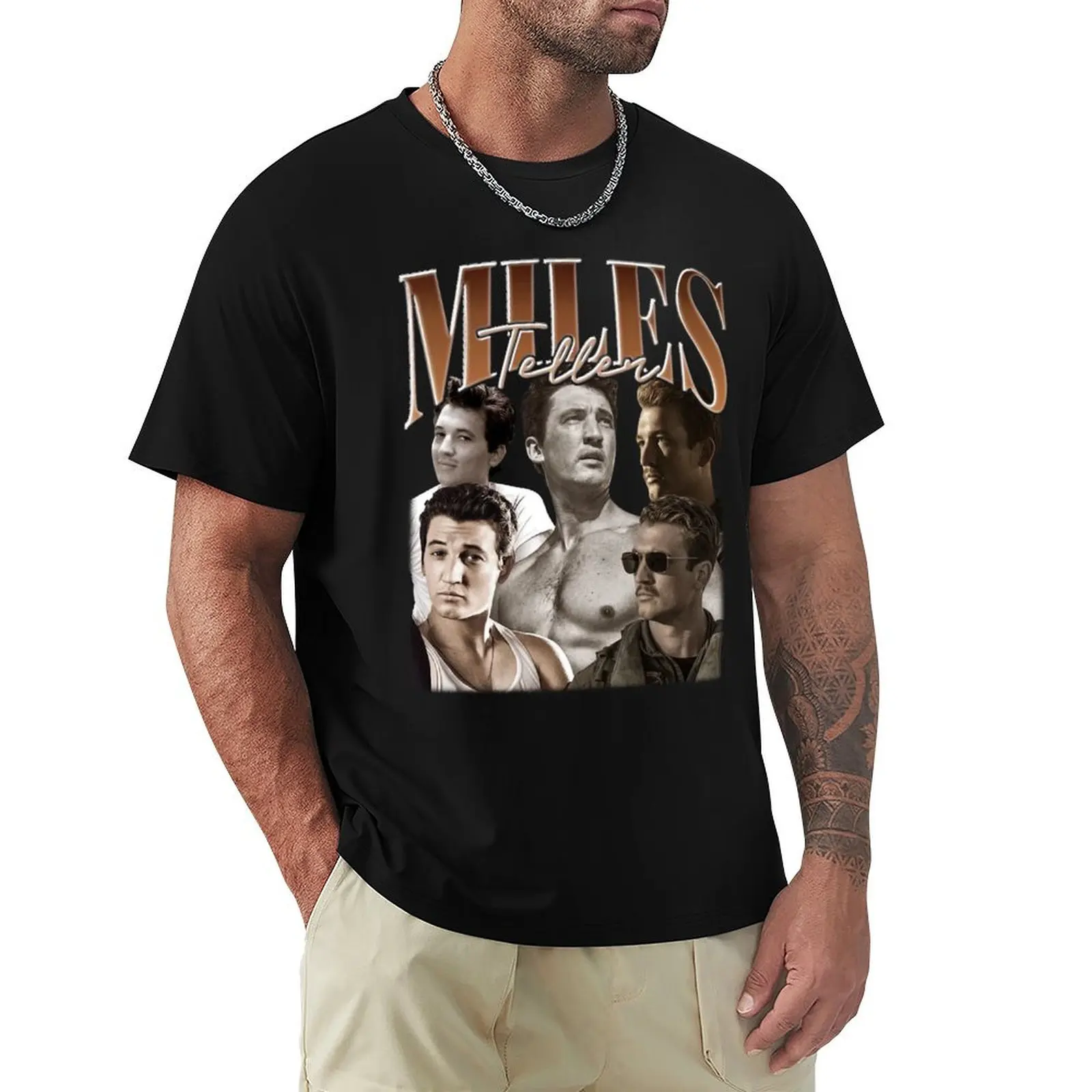 Miles Teller T-Shirt Big Size Loose Fit Tee Shirt