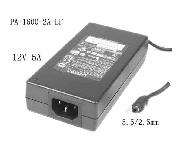 

LITEON PA-1600-2A-LF, 12V 5A, Barrel 5.5/2.5mm, IEC C14 Power Adapter