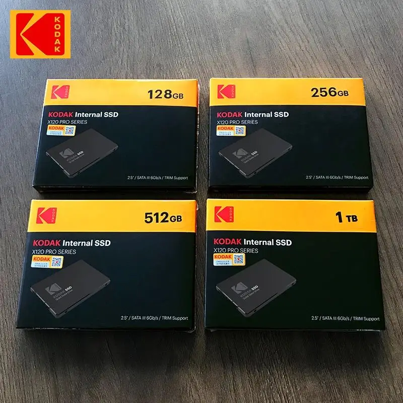 오리지널 KODAK Sata3 SSD 128GB 256GB 512GB 1TB 하드 드라이브, 내장 솔리드 스테이트 드라이브, 550 MB/S, 6 Gb/s, 2.5 인치 노트북 데스크탑용