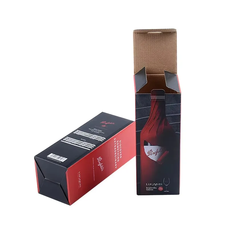 

Custom Luxury Red Wine Gift Box｜Foldable Corrugated Wine Packaging Box｜Premium Paper Wine Box