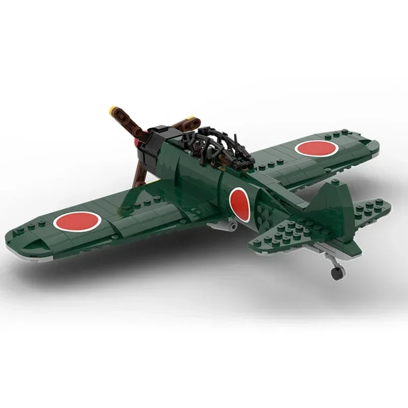 Moc Building Bricks Military Model A6M Zero World War II Fighter Technology Modular Blocks Gift Christmas Toys DIY Sets Assembly