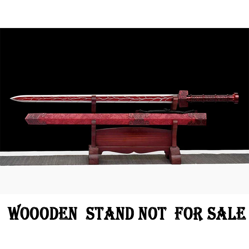 Chinese QinJian swords Real Steel Blade, Wood Sheath,Chinese Kungfu Practice, Home Decor,2 Options,Fengshui House Oranment