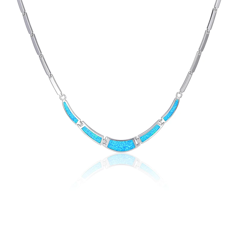 MYOP Bright Warm Single Piece With Low-Key 2023 Jewellery 925 Sterling Silver Opal Necklace