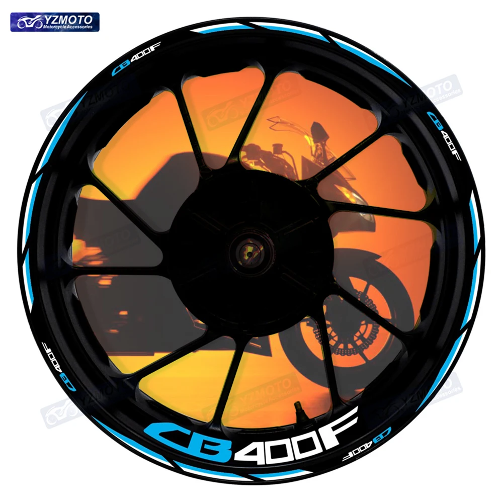 

For Honda CB400F CB 400 F Motorcycle Racing 17 Inch Front And Rear Wheel Hub Waterproof Sticker Reflective Rim Decal Stickers
