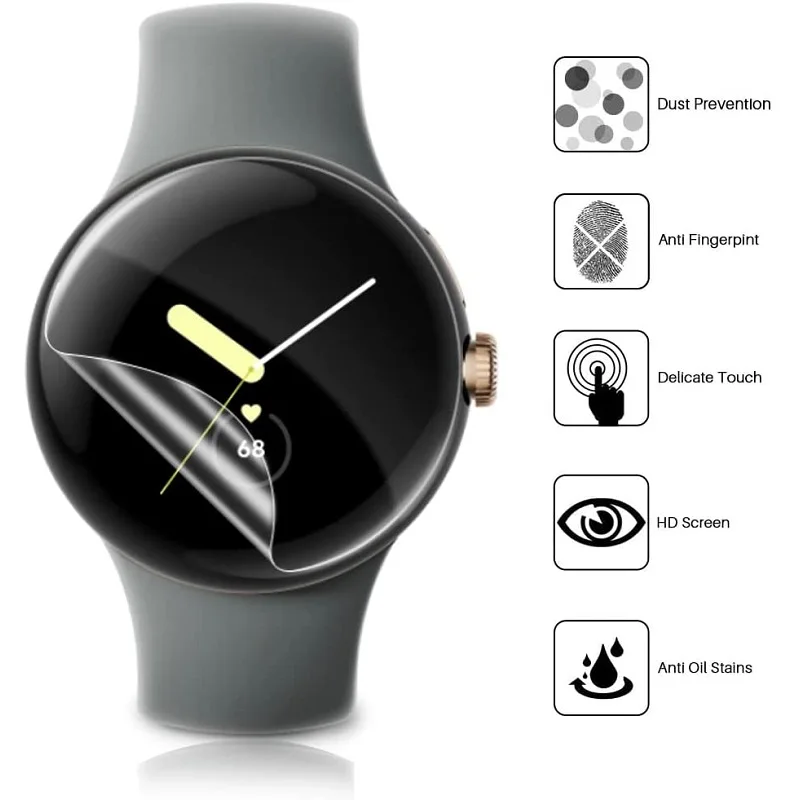 10PCS TPU Hydrogel Screen Protector for Google Pixel Watch 2 Smart Watch HD Clear Soft Protective Film