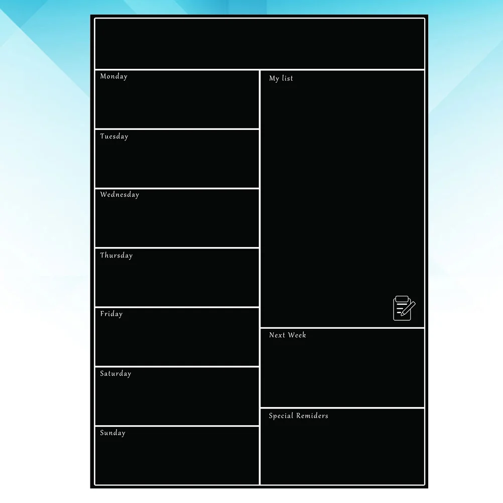 Weekly Planner Magnetic Board Thick Reusable Calendar Sheet For Fridge Metal Surfaces A3 Black Weekly Calendar Pad