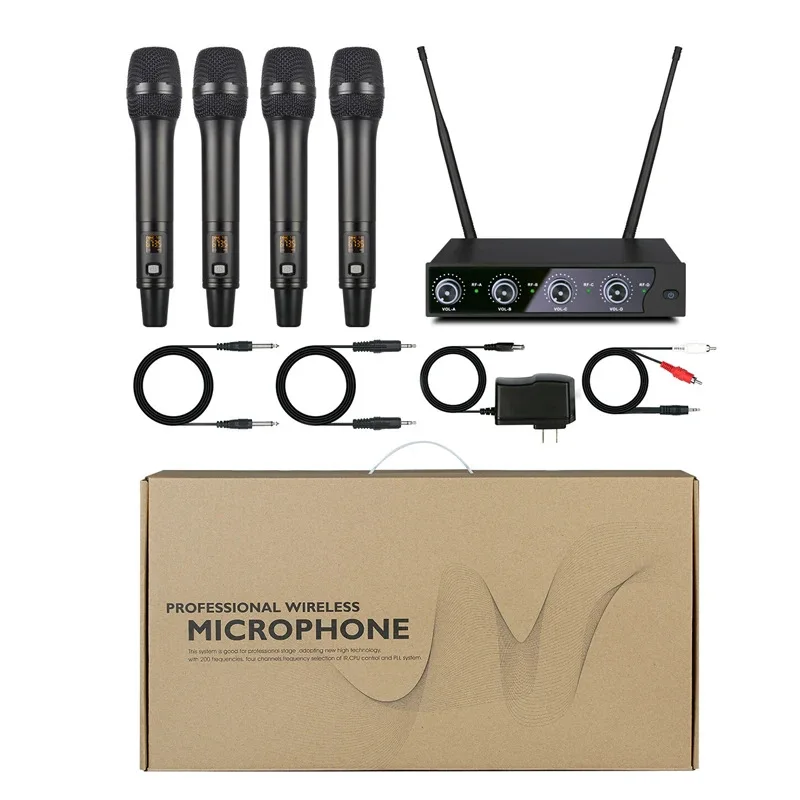 One to four professional conference performances KTV live sound card home wireless microphone special dynamic microphone G900