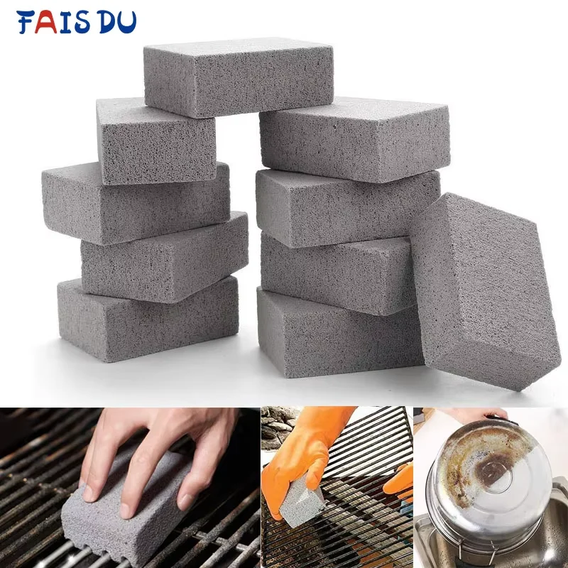 FAIS DU Grill do czyszczenia grilla Blok do czyszczenia grilla Stojaki na kamienie Plamy Środek do czyszczenia smaru Narzędzia do grillowania Gadżety kuchenne Szczotka do czyszczenia
