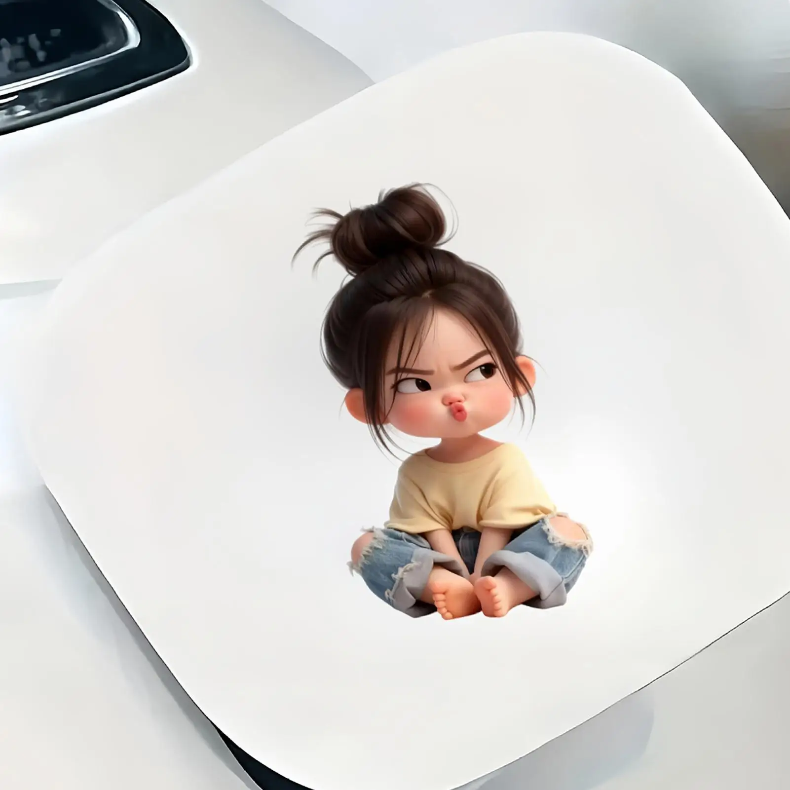 Car Body Sticker Waterproof Cute Flat Pattern Window Or Bumper Decal For Skateboard Vehicle Refrigerator Thermal Cup Women