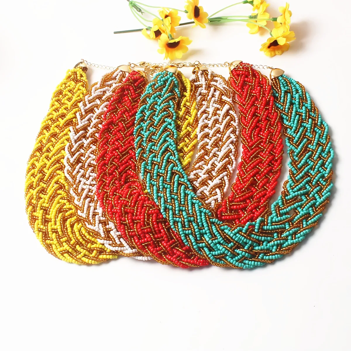 Handmade Ethnic Jewelry Beaded Short Necklace Elegant Wedding Accessories Wholesale/Collier Femme/Neckless/Colar
