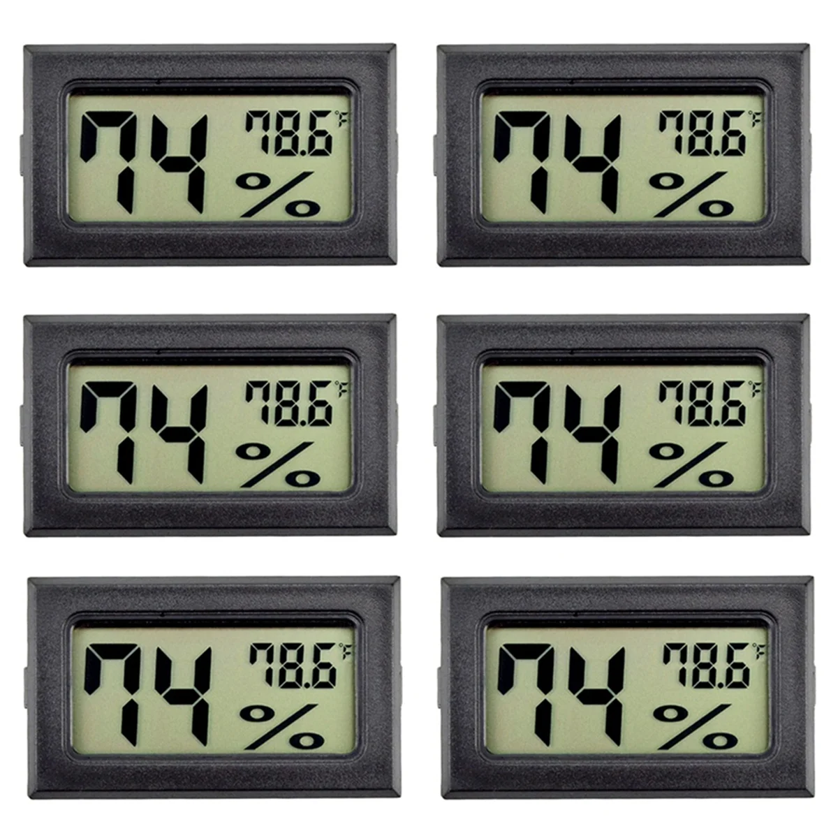 

6Pack Mini Hygrometer Indoor Humidity Meter Hygrometer Digital Thermometers Humidity with (℉) for Greenhouse, Garden