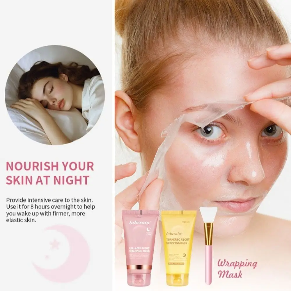 Mascarilla Facial hidratante para envolver, mascarilla de colágeno hidrolizado para iluminar la cara suave, reduce la opacidad y reduce la flacidez