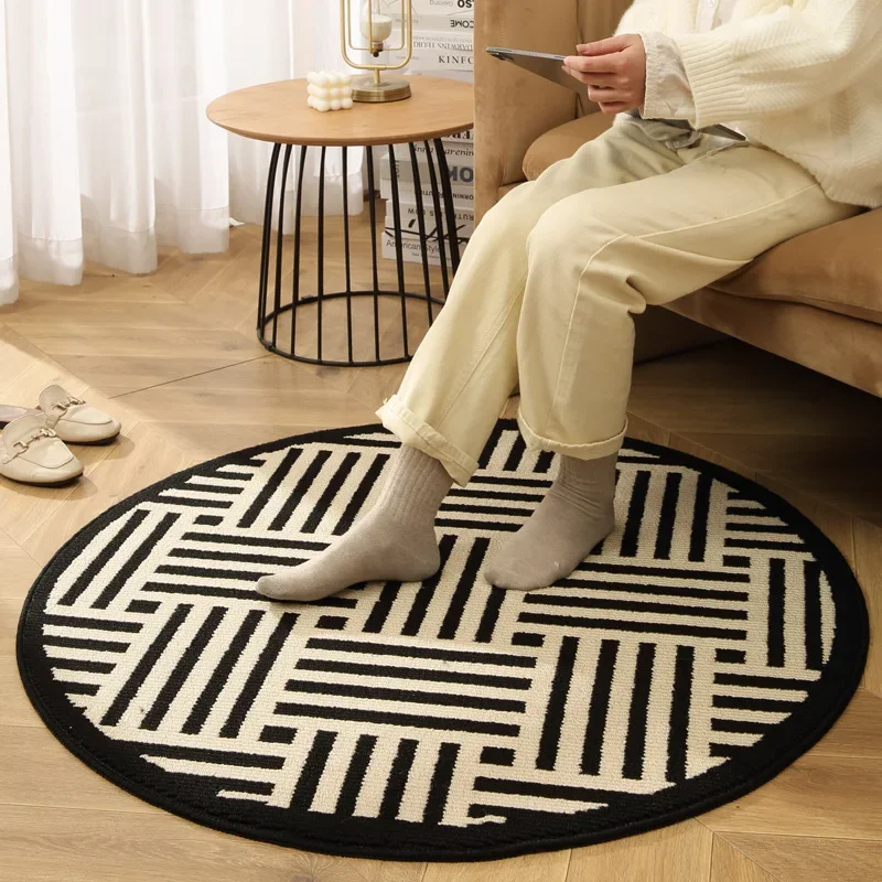 Thickened Round Carpet Home Coffee Table Mat Bedroom Bedside Anti-slip Foot Mat,study Swivel Chair Hanging Basket