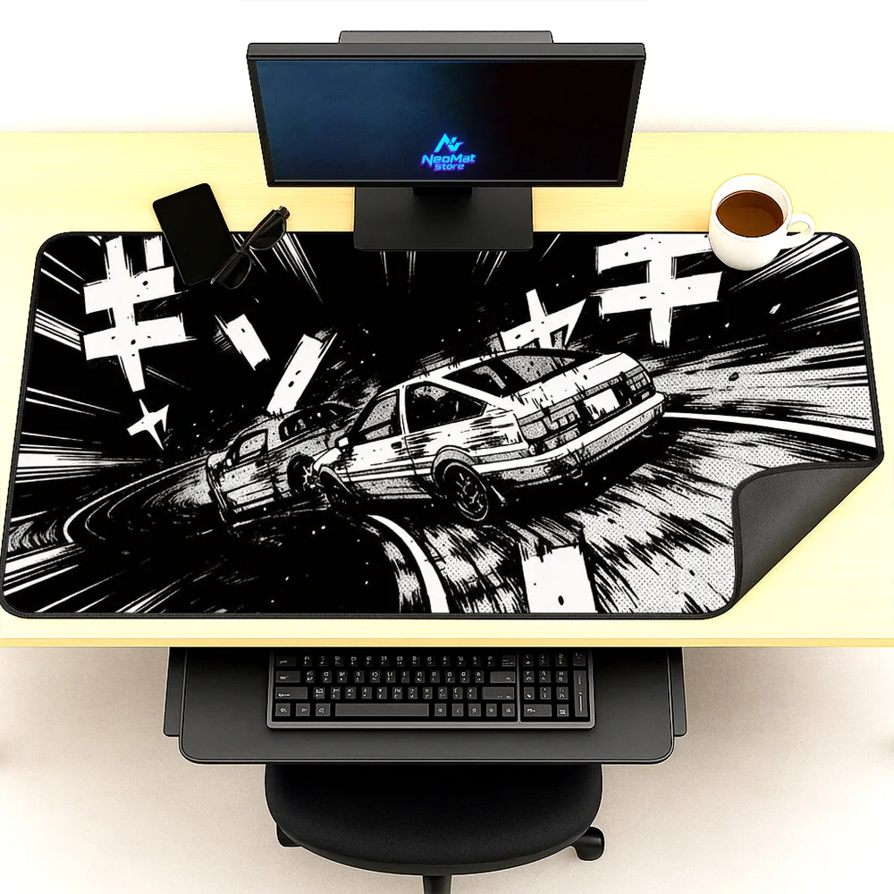 Car Keyboard Mat Full Size Japanese Extra Large Mouse Pad 1200x600mm 5mm Black White Mousepad 800x600 Computer Deskmat 1400x600