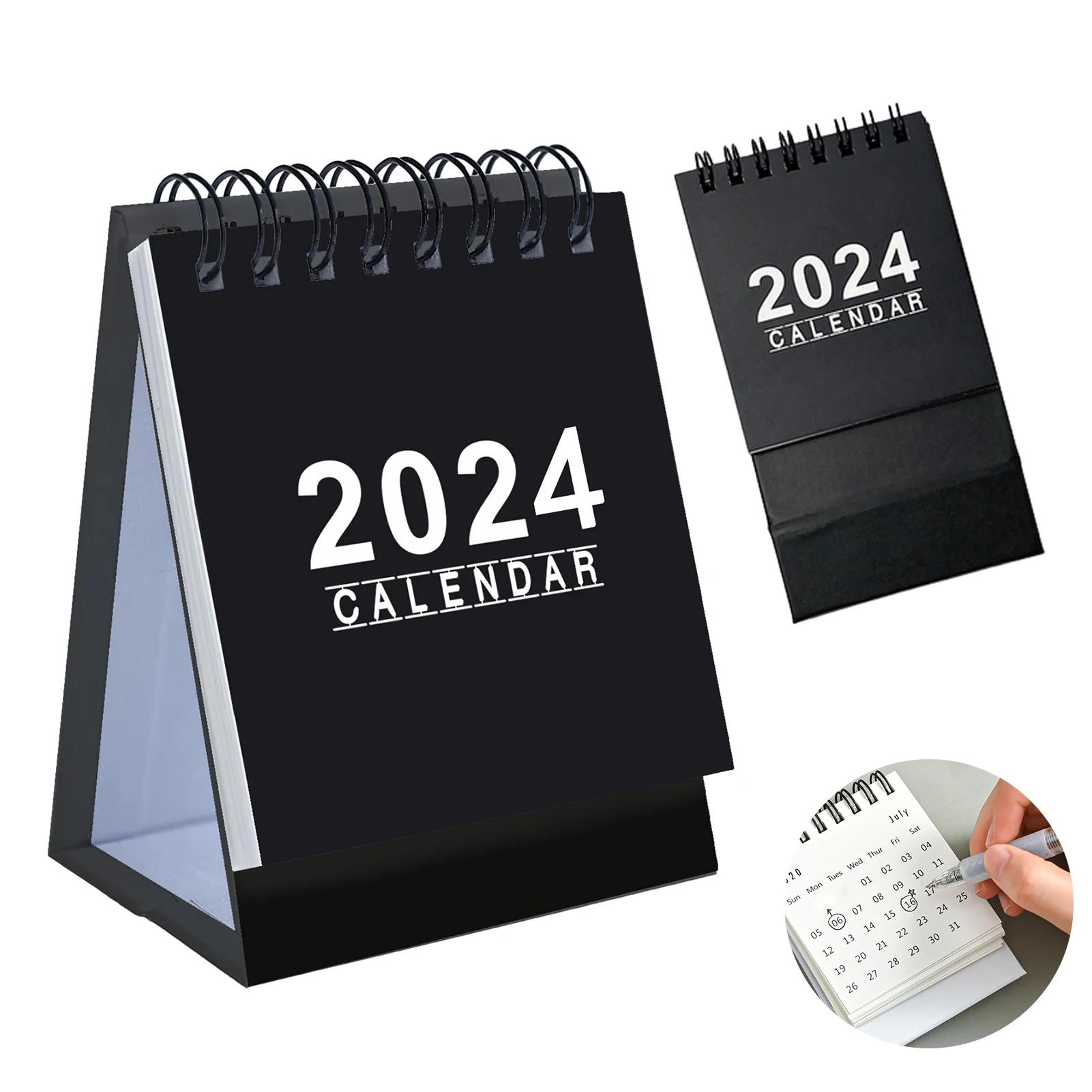 سطح مكتب محمول ، ورق سميك منزلي ، ديكور سطح مكتب بسيط وثابت ، ربط سلك مزدوج للمكاتب ، تقويم للمدرسة والمكتب ،