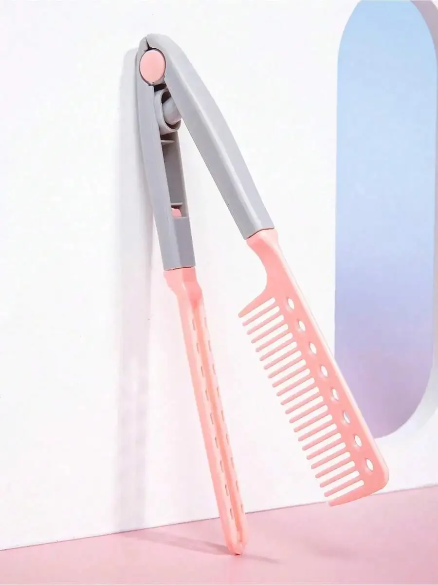 

V-Shaped Heat Resistant Double-Sided Hair Styling Comb For Straightening And Curling