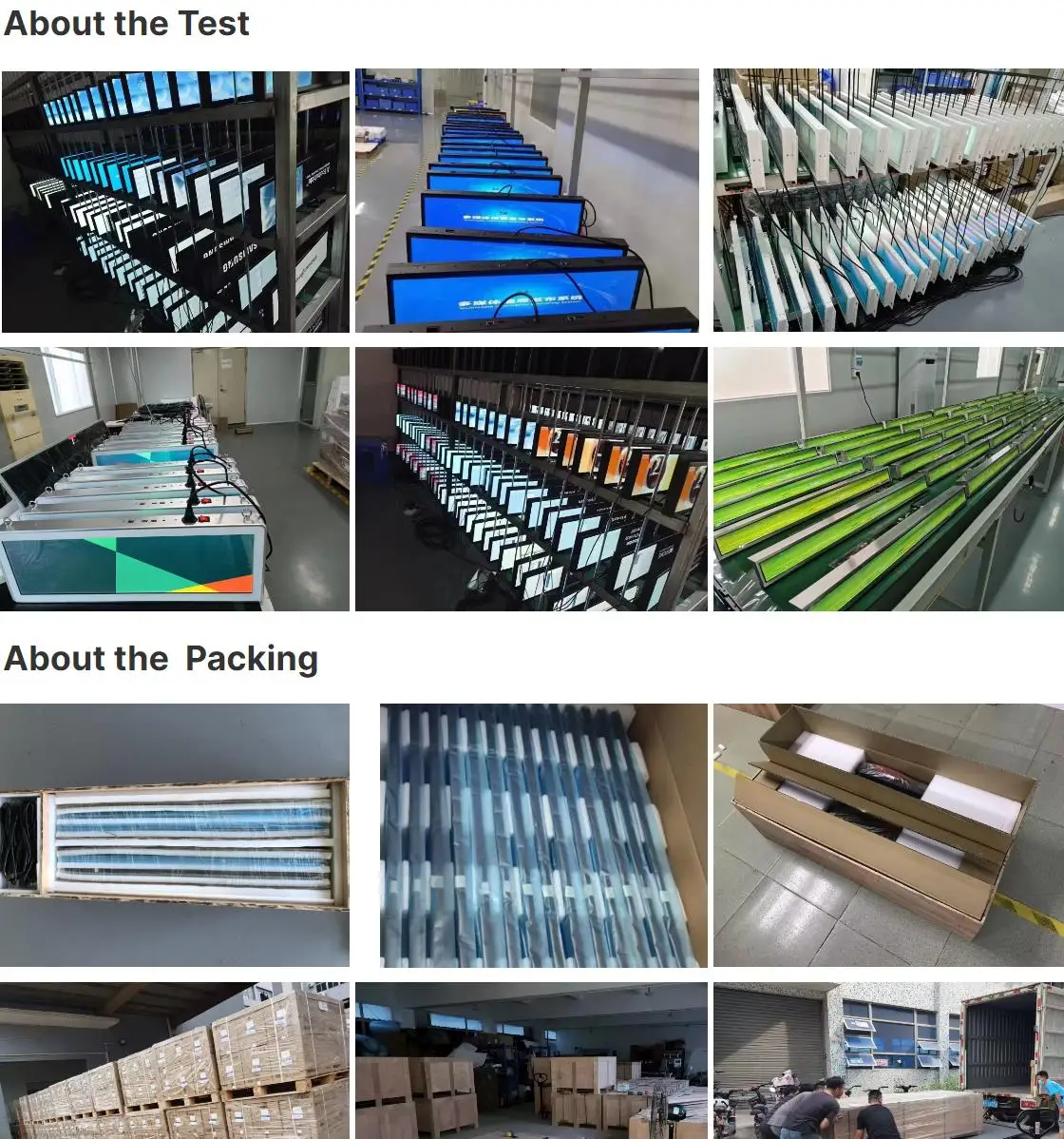 Monitor esticado do lcd da barra de 19.1 polegadas com 1920*360 ,300cd/m, ângulo de visão: 89/89/89/89, exibição da prateleira