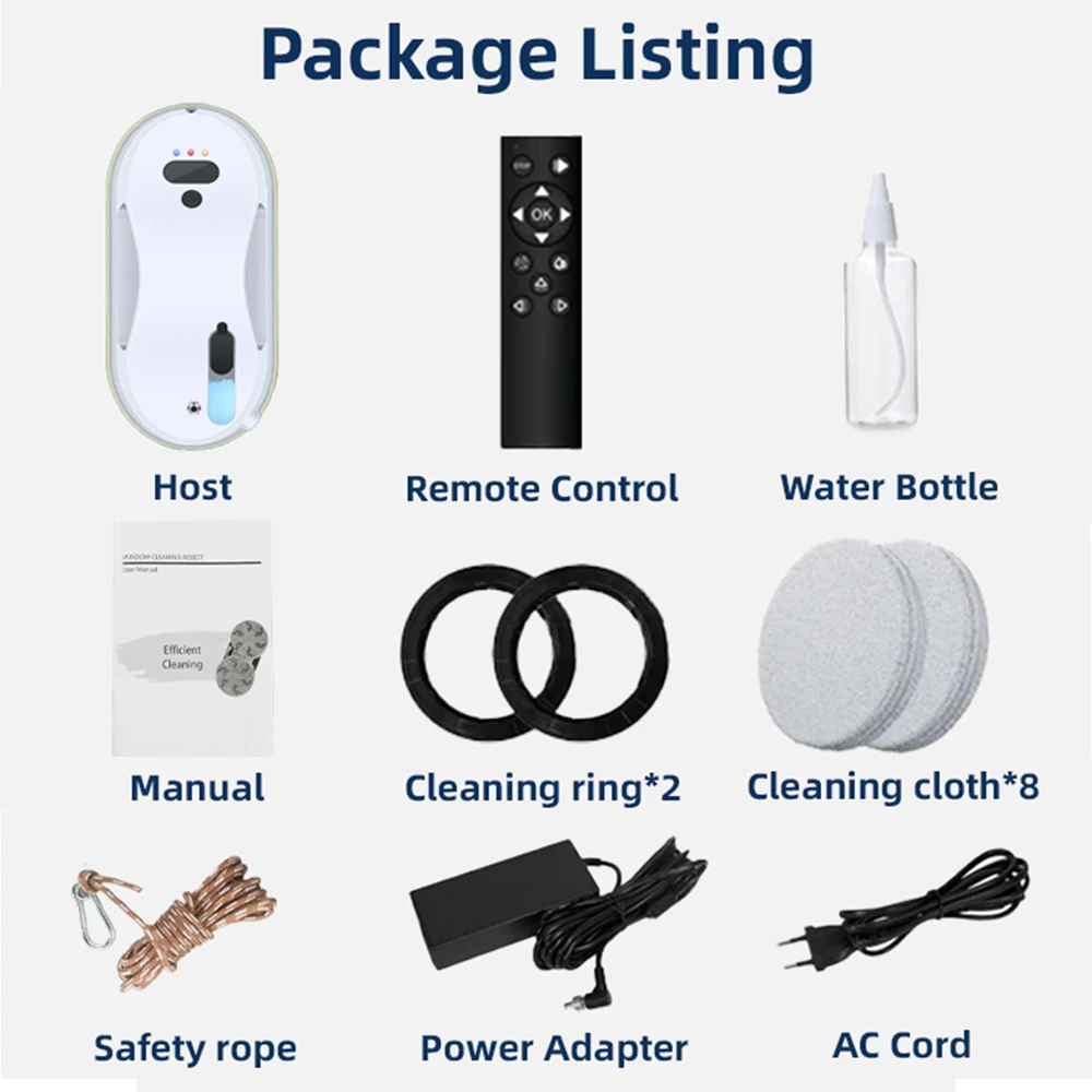 전기 창문 진공 청소 로봇 5600Pa 흡입력 지능형 유리 세척 로봇 자동 물 분사 기능 가정용