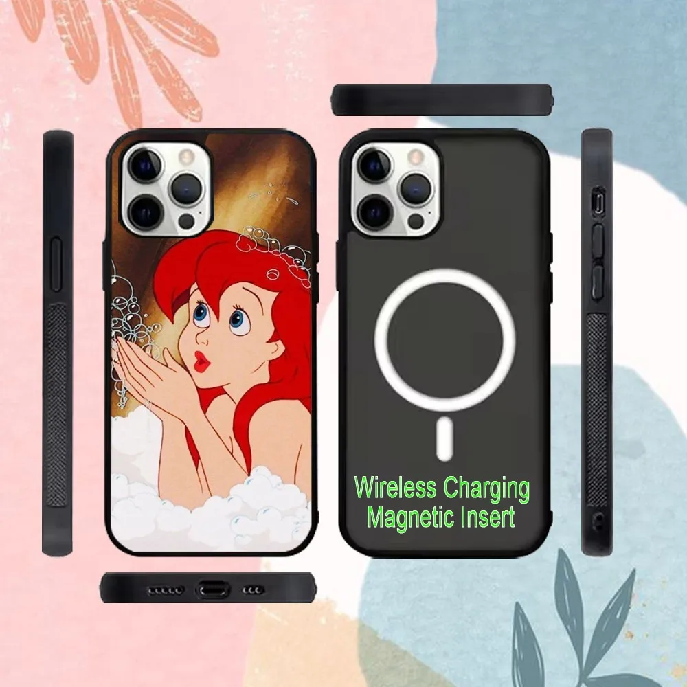 The L-Little M-Mermaid Phone Case For IPhone 15 14 13 Pro Max 11 12 Mini Alex Mirror For Magsafe Wireless Charging Cover