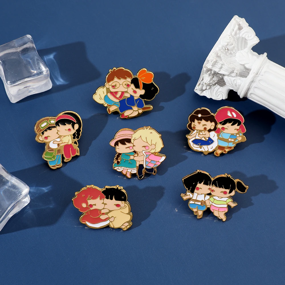 Studio Ghibli Anime Movie Away Enamel Pins for Backpack Badge Brooch Pins Accessories for Fans Gifts