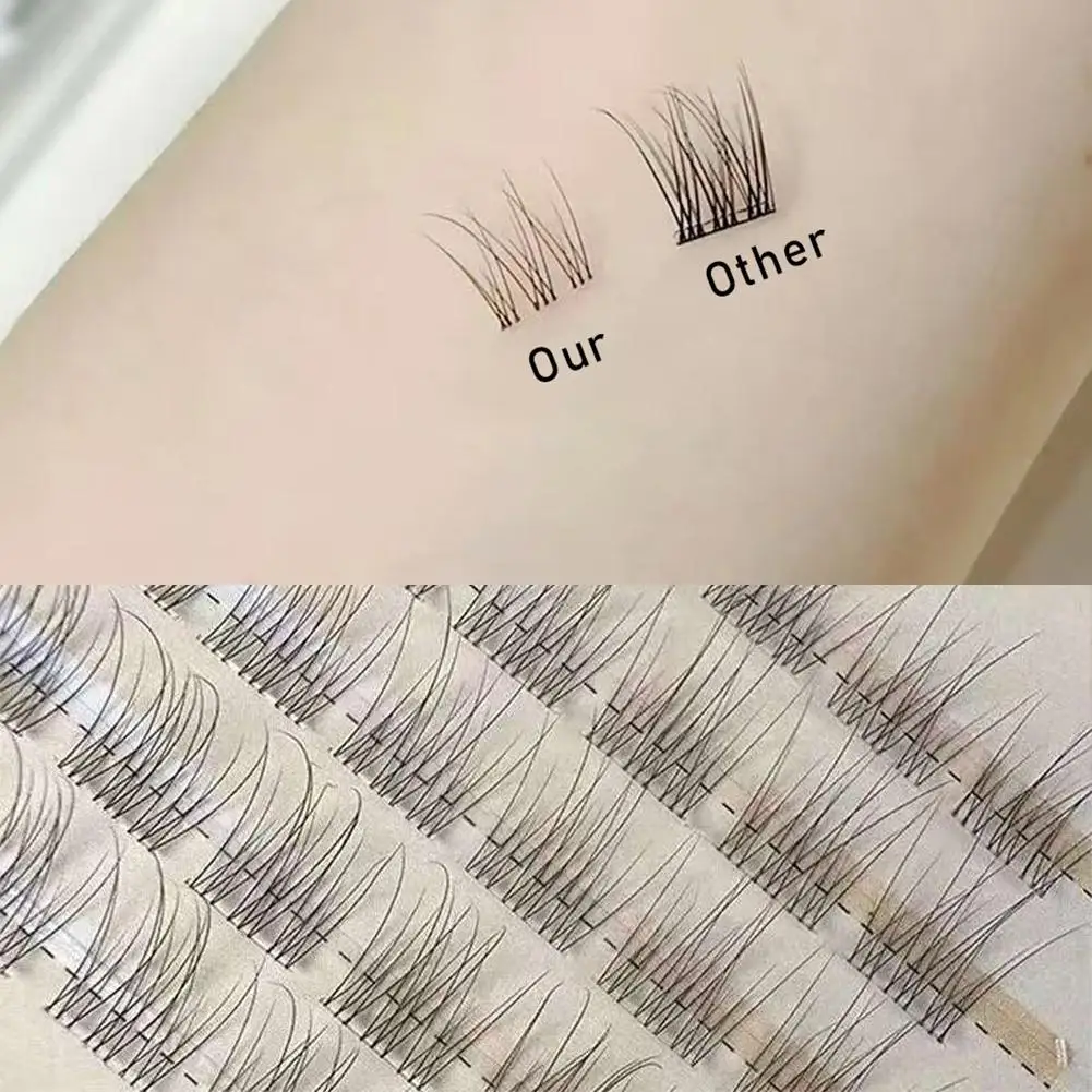 Glue-free Fishtail False Eyelash Extension Natural 3D Cluster Eyelashes Professional False Eyelash Eye Makeup Simulation Lashes