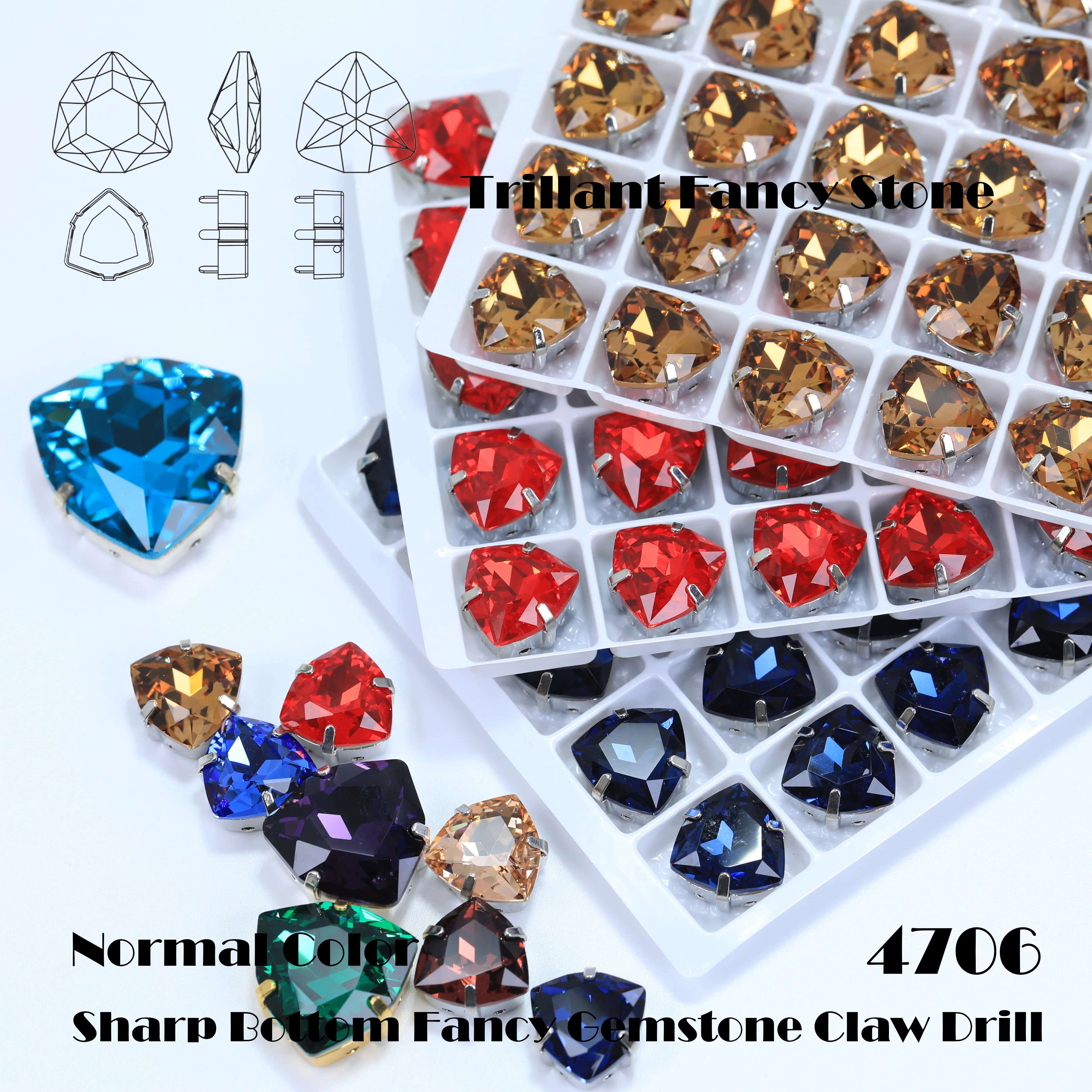 Glitzernder farbiger Tigerkopf-Glaskristall-Trillant, aufnähbare Steine, Bling-Deko für Kleidung, Handyhülle, Tasche, DIY-Bastelzubehör – Detail 1