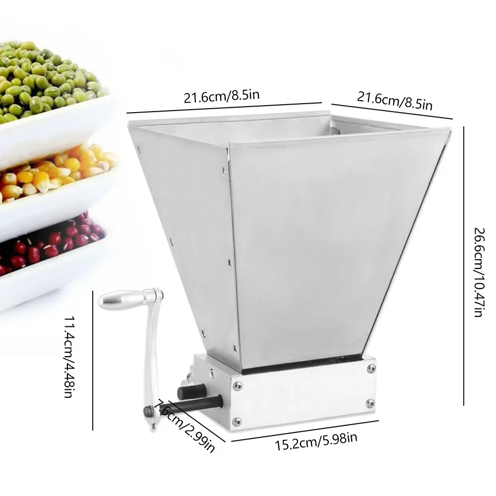 4L 自家製醸造機穀物ミル大麦グラインダーモルトクラッシャー 2 ローラー ホッパー付き